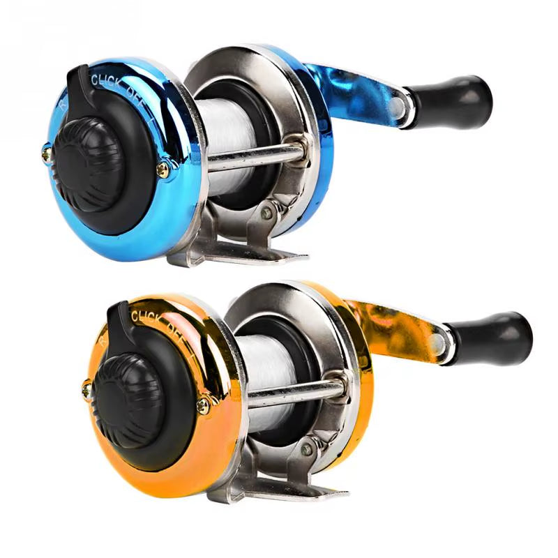 Mini Metal/Plasticl Drum Fishing Wheel Portable Winter Ice Fishing Reel Wheel with Wire Outdoor Tackle Fishing Accessories